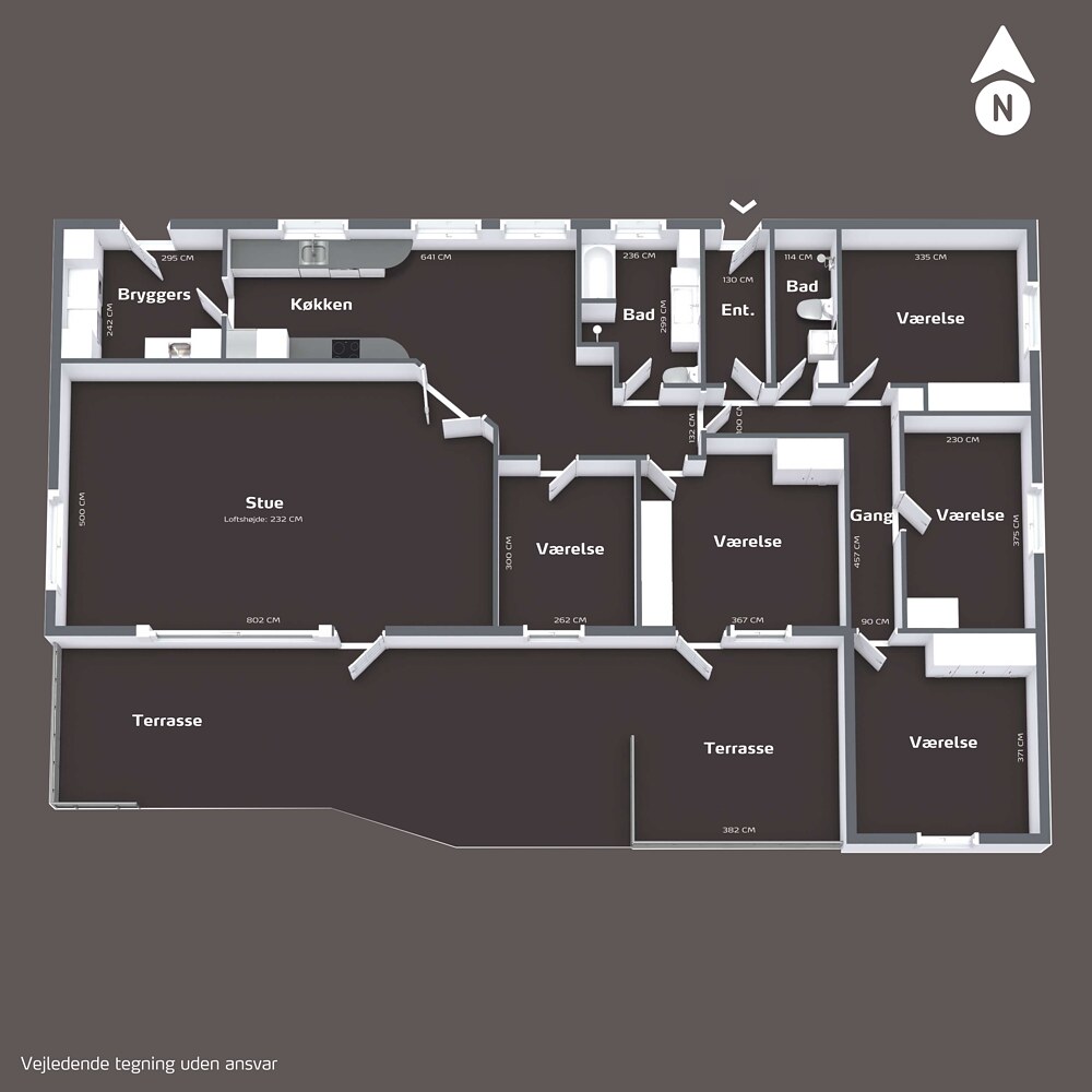 Plantegning af boligens stueplan